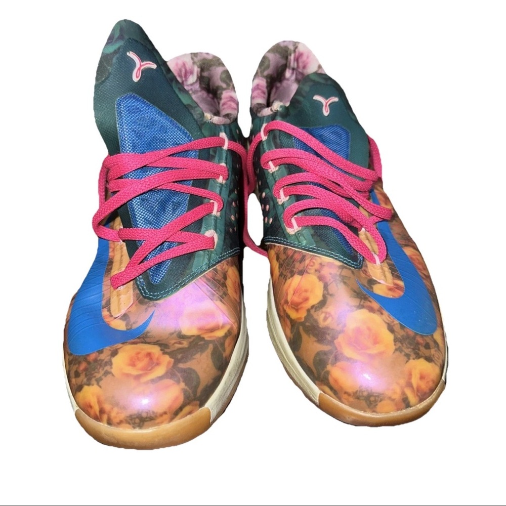 Nike Floral Sneakers with Purple Accents